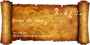 Kner Ákos névjegykártya
